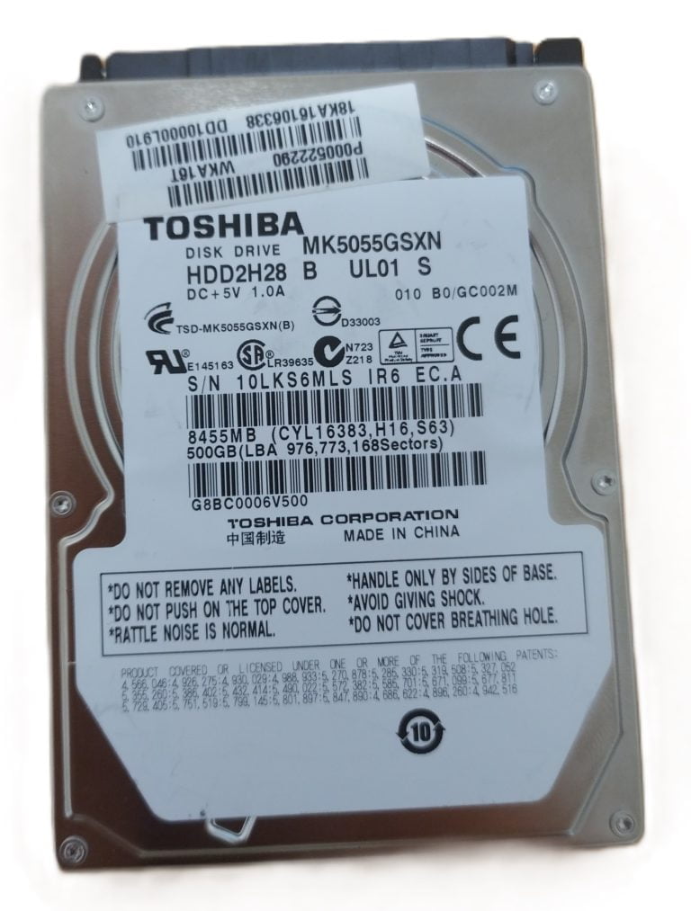 Toshiba MK5055GSXN disque 2.5 pouce 5400rpm 500GB
