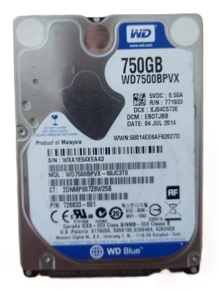 Western Digital BLEU WD7500BPVX disque 2.5 pouce 5400rpm 750GB