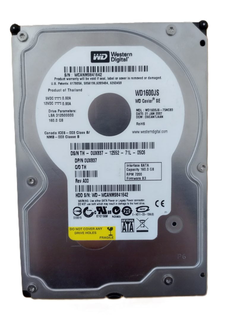 Western Digital WD1600JS-75NCB3 disque 3.5 pouce 7200rpm 160GB