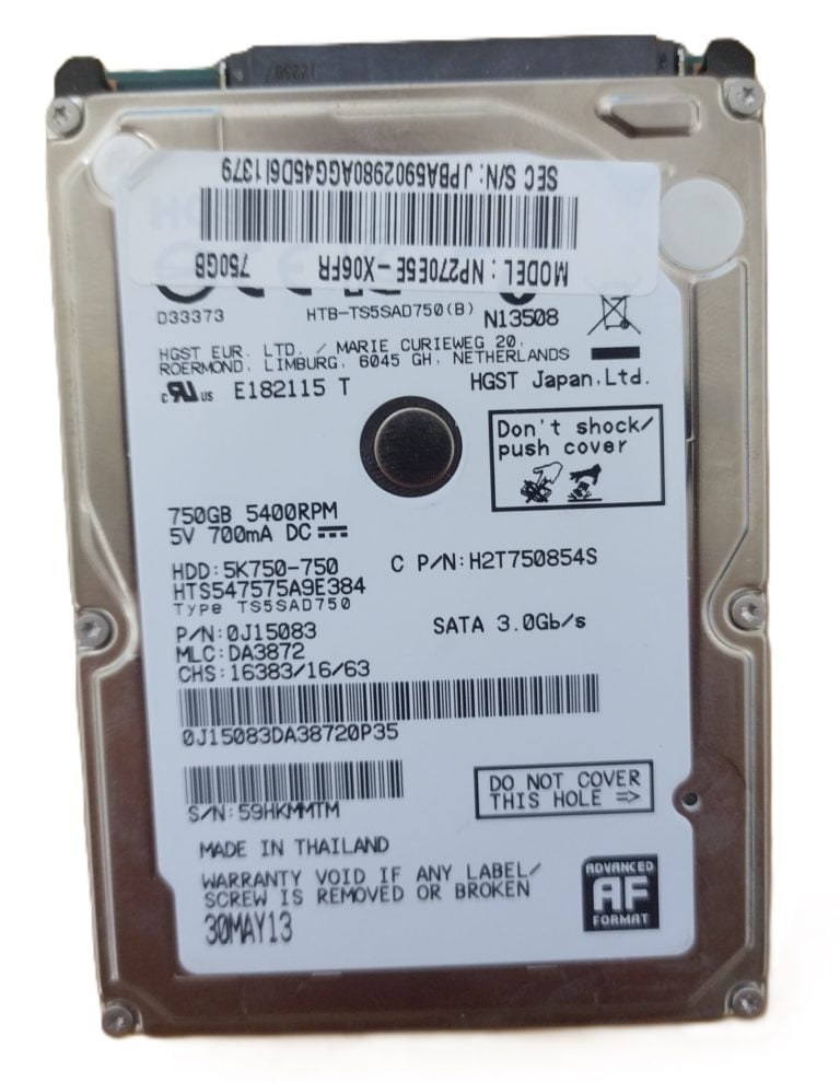 HGST travelstar 5K750-750 disque 2.5 pouce 5400rpm 750GB