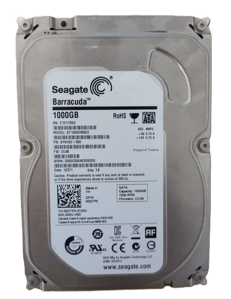 Seagate barracuda ST1000DM003-9YN162 disque 3.5 pouce 7200rpm 1TB
