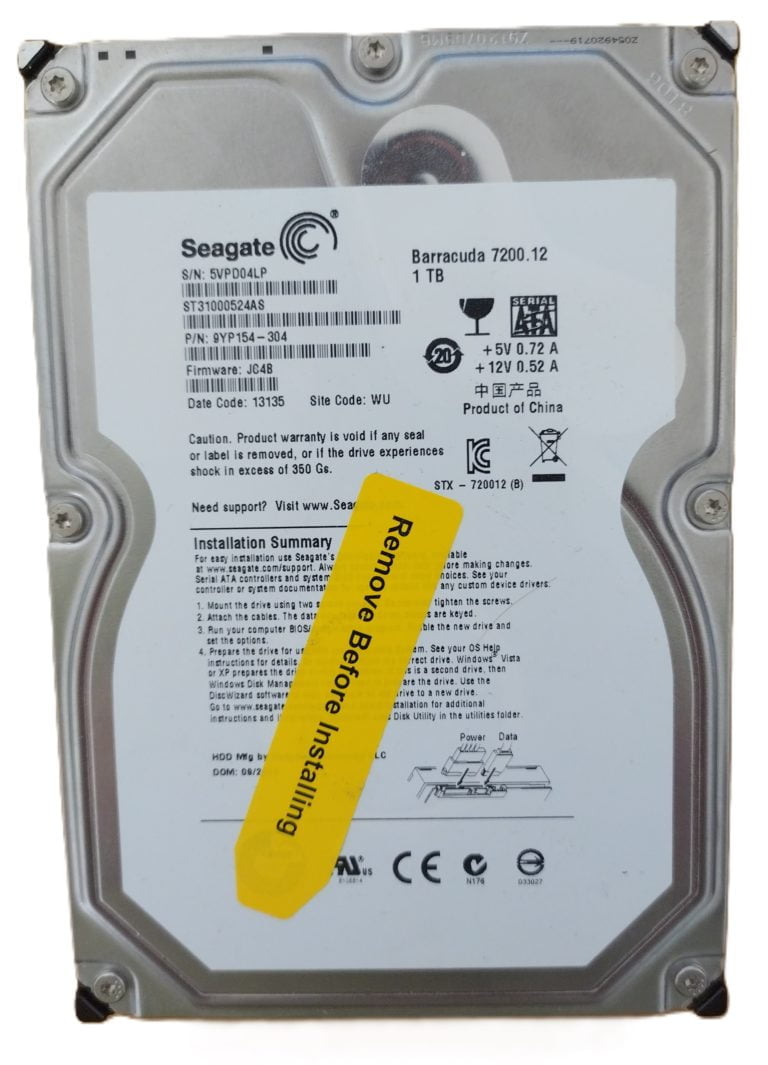 Seagate barracuda 7200.12 disque 3.5 pouce 7200rpm 1TB