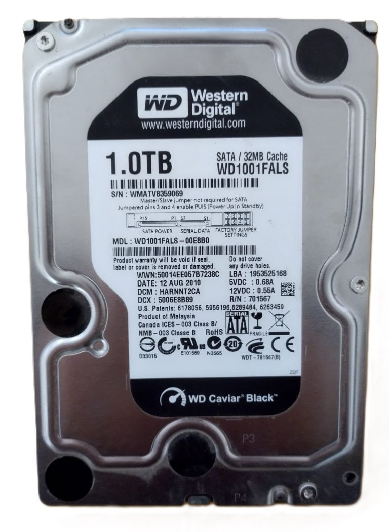 Western Digital Caviar Black WD1001FALS disque 3.5 pouce 7200rpm 1TB