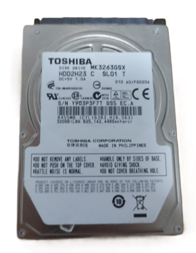 Toshiba MK3263GSX disque 2.5 pouce 5400rpm 320GB
