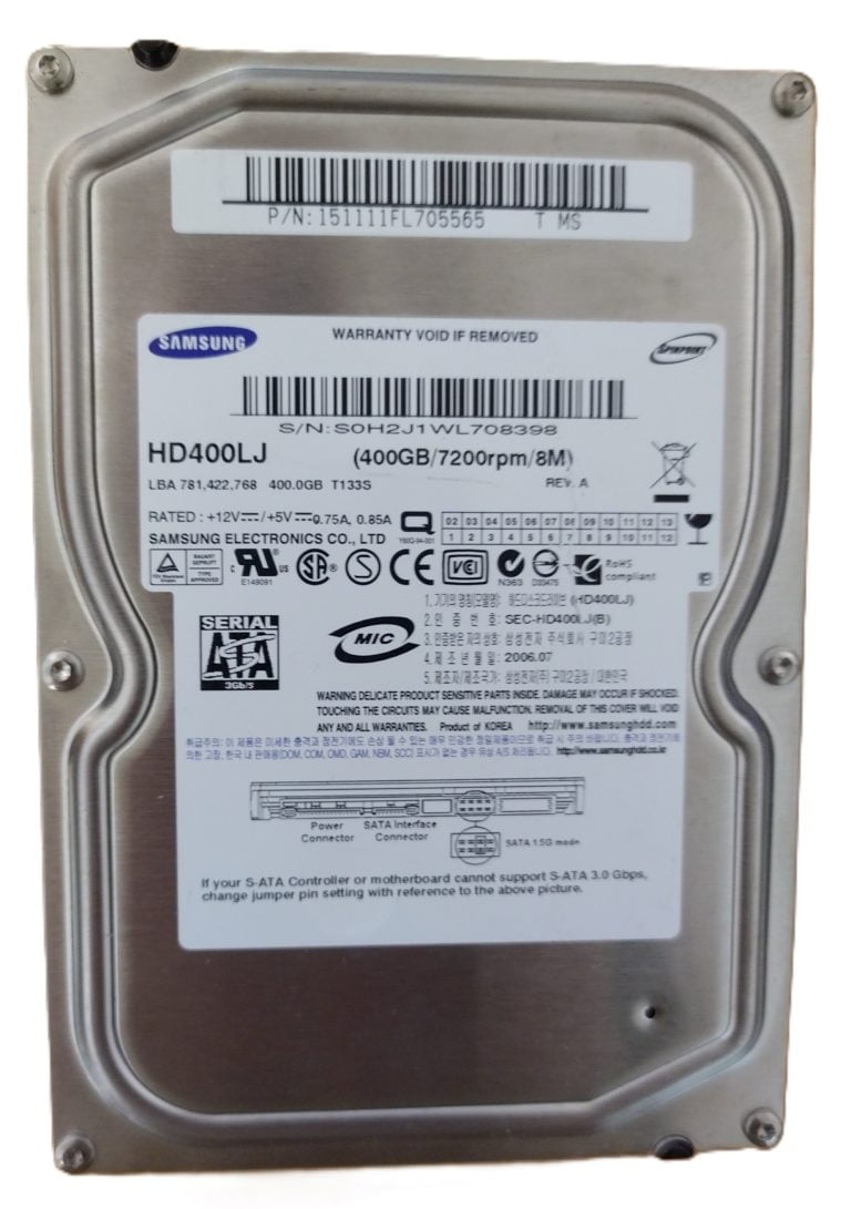 Samsung HD400LJ disque 3.5 pouce 7200rpm 400GB