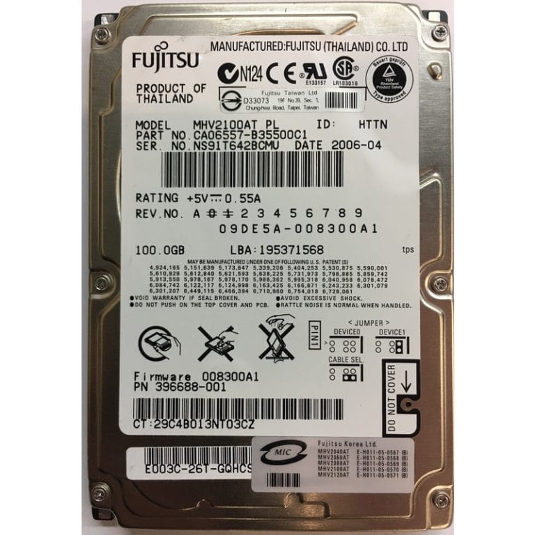 Fujitsu MHV2100AT disque 3.5 pouce 4200rpm 100GB