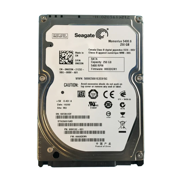 Seagate ST9250827AS disque 2.5 pouce 5400rpm 250GB