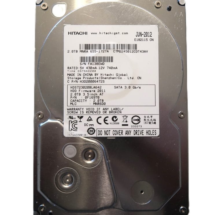 Hitachi HDS723020BLA642 disque 3.5 pouce 7200rpm 2TB